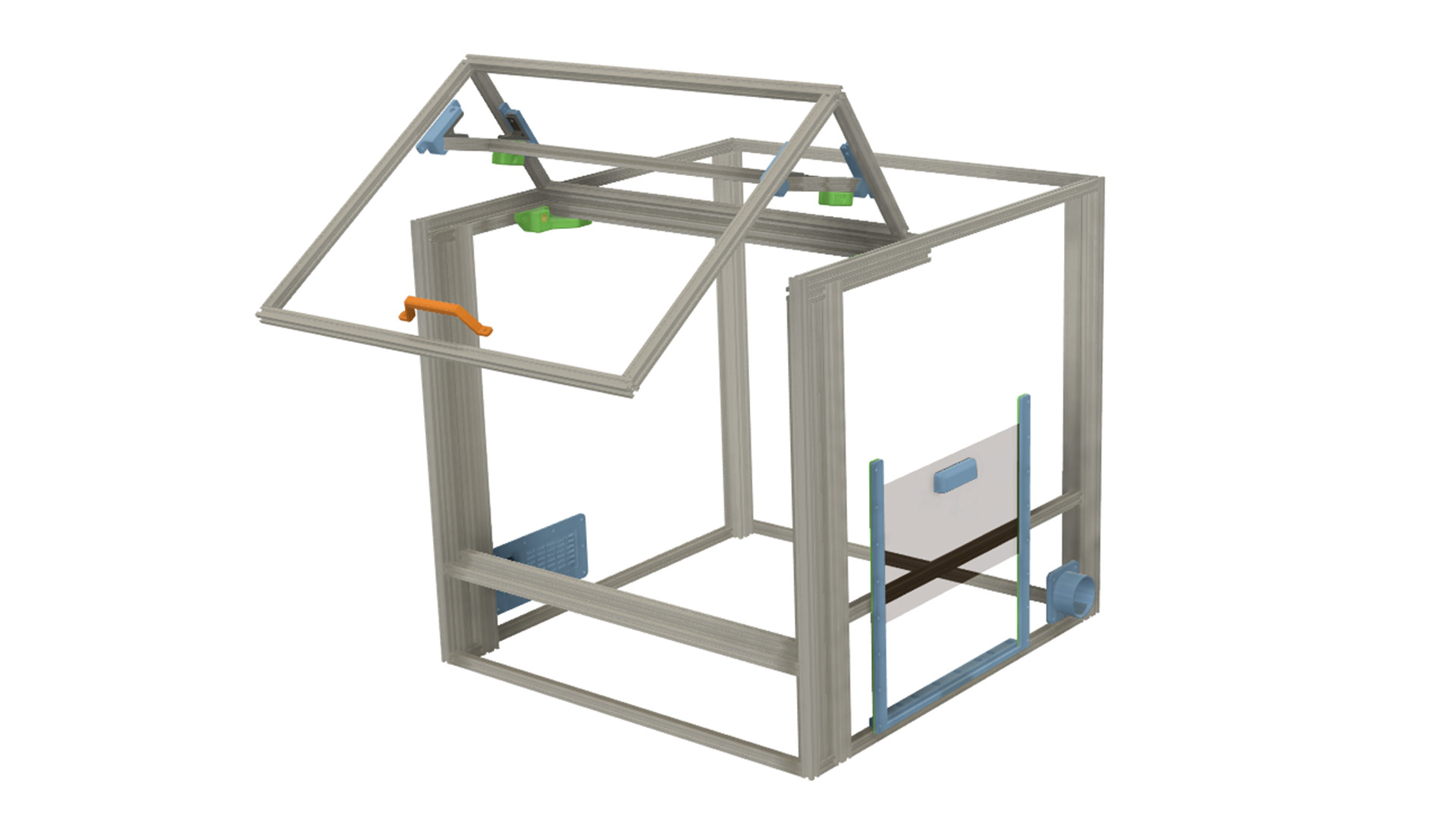 Cabine de protection en profilés aluminium pour machine-outil